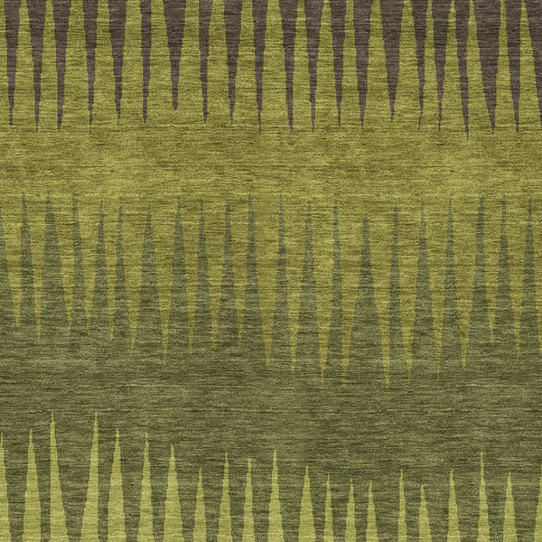 Homeroots 3' Artichoke Green Beige Brown Striped Washable Rug - Perfect For Indoor And Outdoor Spaces 9' X 12' Polyester 592237