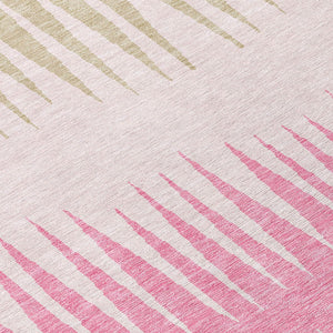 Homeroots 3' Artichoke Green Beige Brown Striped Washable Rug - Perfect For Indoor And Outdoor Spaces 8' Round Polyester 592241