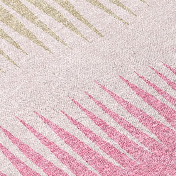 Homeroots 3' Artichoke Green Beige Brown Striped Washable Rug - Perfect For Indoor And Outdoor Spaces 8' Round Polyester 592241