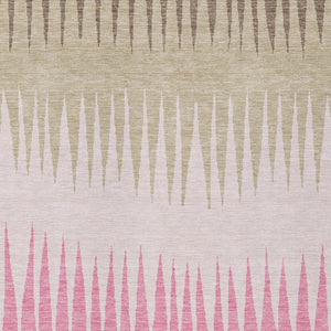 Homeroots 3' Artichoke Green Beige Brown Striped Washable Rug - Perfect For Indoor And Outdoor Spaces 8' X 10' Polyester 592242