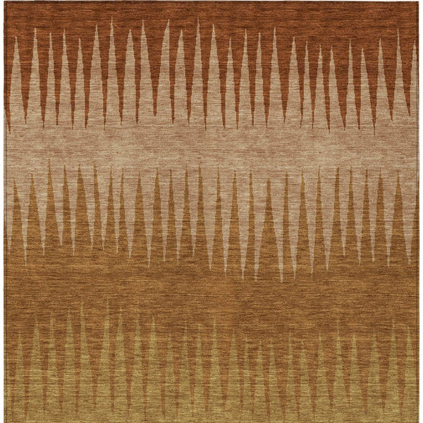 Homeroots 3' Artichoke Green Beige Brown Striped Washable Rug - Perfect For Indoor And Outdoor Spaces 3' X 5' Polyester 592245