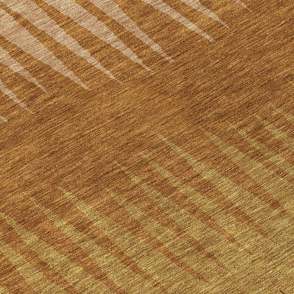 Homeroots 3' Artichoke Green Beige Brown Striped Washable Rug - Perfect For Indoor And Outdoor Spaces 8' Round Polyester 592247