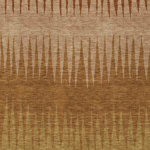 Homeroots 3' Artichoke Green Beige Brown Striped Washable Rug - Perfect For Indoor And Outdoor Spaces 10' X 14' Polyester 592250