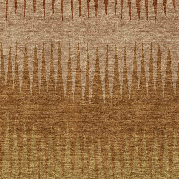 Homeroots 3' Artichoke Green Beige Brown Striped Washable Rug - Perfect For Indoor And Outdoor Spaces 10' X 14' Polyester 592250