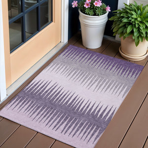 Homeroots 3' Artichoke Green Beige Brown Striped Washable Rug - Perfect For Indoor And Outdoor Spaces 3' X 5' Polyester 592251