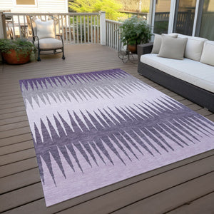 Homeroots 3' Artichoke Green Beige Brown Striped Washable Rug - Perfect For Indoor And Outdoor Spaces 5' X 8' Polyester 592252