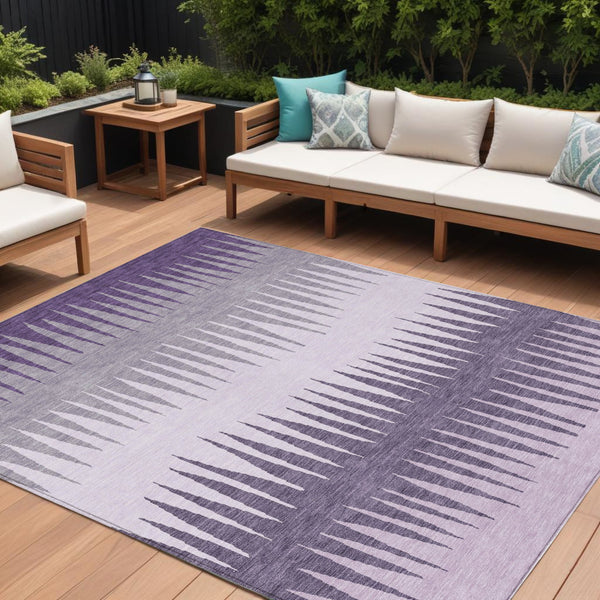 Homeroots 3' Artichoke Green Beige Brown Striped Washable Rug - Perfect For Indoor And Outdoor Spaces 9' X 12' Polyester 592255