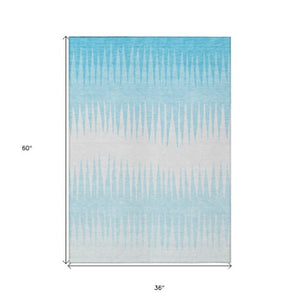 Homeroots 3' Artichoke Green Beige Brown Striped Washable Rug - Perfect For Indoor And Outdoor Spaces 3' X 5' Polyester 592263