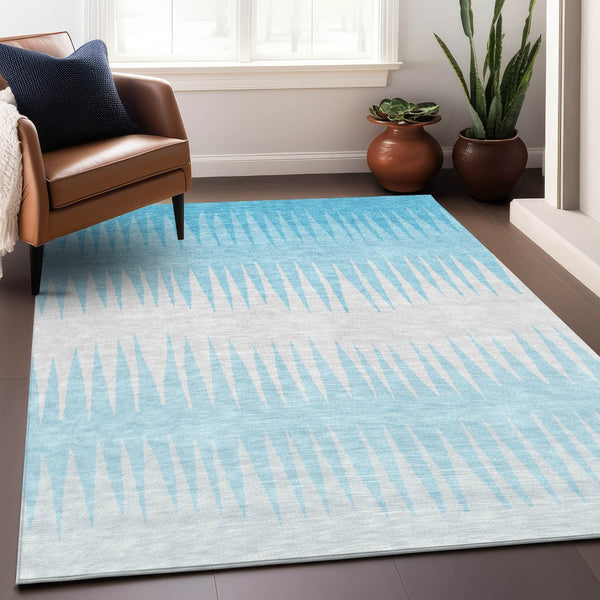 Homeroots 3' Artichoke Green Beige Brown Striped Washable Rug - Perfect For Indoor And Outdoor Spaces 3' X 5' Polyester 592263