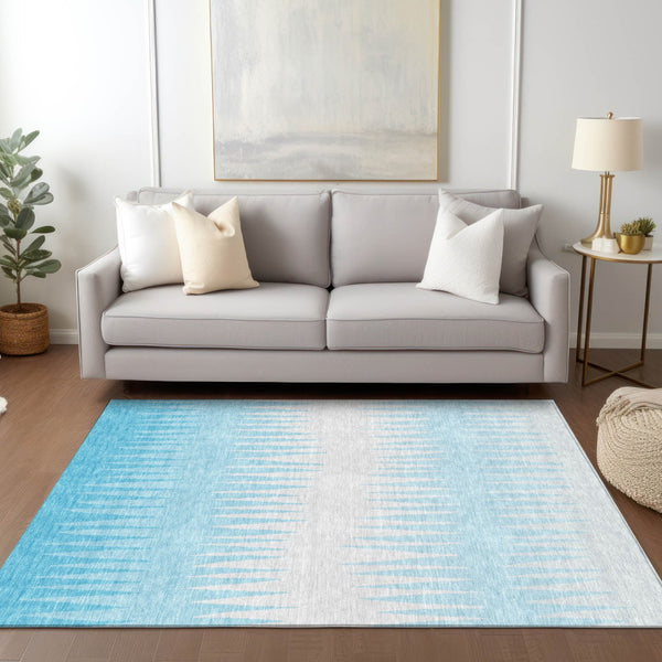 Homeroots 3' Artichoke Green Beige Brown Striped Washable Rug - Perfect For Indoor And Outdoor Spaces 3' X 5' Polyester 592263