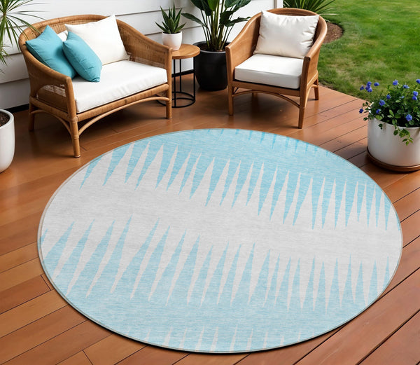 Homeroots 3' Artichoke Green Beige Brown Striped Washable Rug - Perfect For Indoor And Outdoor Spaces 8' Round Polyester 592265