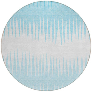 Homeroots 3' Artichoke Green Beige Brown Striped Washable Rug - Perfect For Indoor And Outdoor Spaces 8' Round Polyester 592265