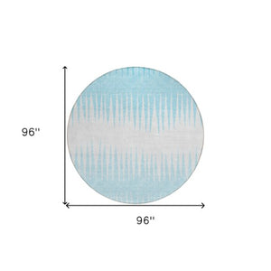 Homeroots 3' Artichoke Green Beige Brown Striped Washable Rug - Perfect For Indoor And Outdoor Spaces 8' Round Polyester 592265