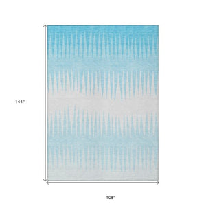 Homeroots 3' Artichoke Green Beige Brown Striped Washable Rug - Perfect For Indoor And Outdoor Spaces 9' X 12' Polyester 592267