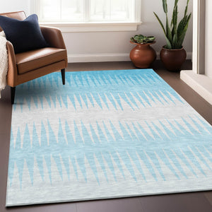 Homeroots 3' Artichoke Green Beige Brown Striped Washable Rug - Perfect For Indoor And Outdoor Spaces 9' X 12' Polyester 592267