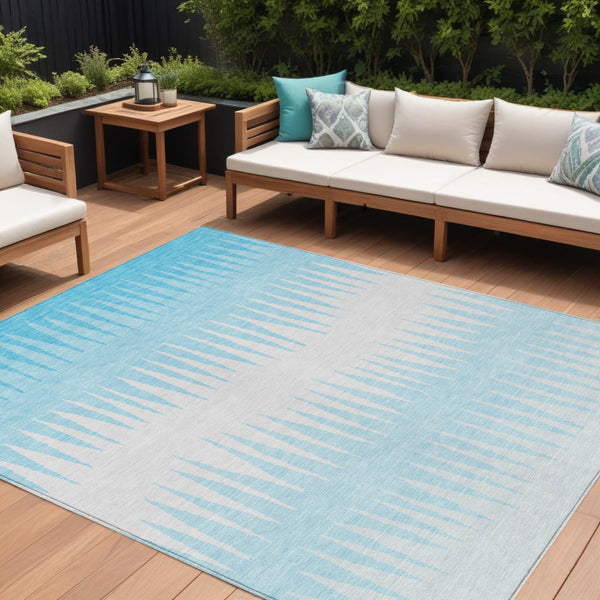 Homeroots 3' Artichoke Green Beige Brown Striped Washable Rug - Perfect For Indoor And Outdoor Spaces 10' X 14' Polyester 592268