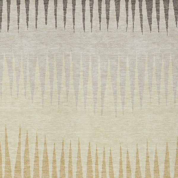 Homeroots 3' Artichoke Green Beige Brown Striped Washable Rug - Perfect For Indoor And Outdoor Spaces 3' X 5' Polyester 592269