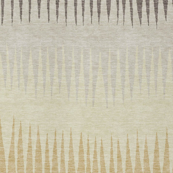 Homeroots 3' Artichoke Green Beige Brown Striped Washable Rug - Perfect For Indoor And Outdoor Spaces 5' X 8' Polyester 592270