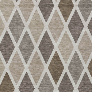 Homeroots 3' Stylish Artichoke Green Beige Ivory Geometric Washable Area Rug For Indoor And Outdoor Use 9' X 12' Polyester 592285