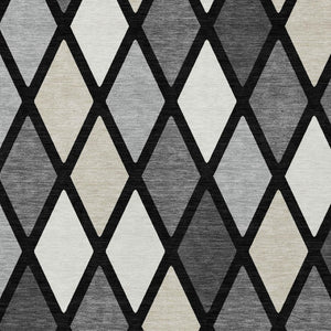 Homeroots 3' Stylish Artichoke Green Beige Ivory Geometric Washable Area Rug For Indoor And Outdoor Use 9' X 12' Polyester 592291