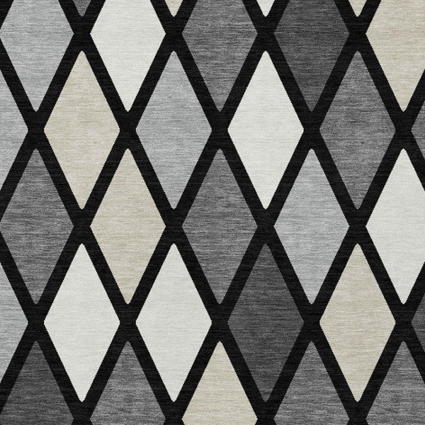 Homeroots 3' Stylish Artichoke Green Beige Ivory Geometric Washable Area Rug For Indoor And Outdoor Use 9' X 12' Polyester 592291