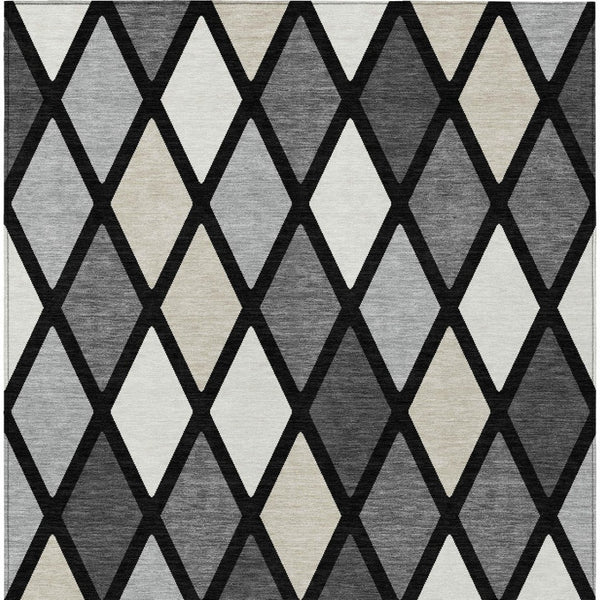 Homeroots 3' Stylish Artichoke Green Beige Ivory Geometric Washable Area Rug For Indoor And Outdoor Use 10' X 14' Polyester 592292