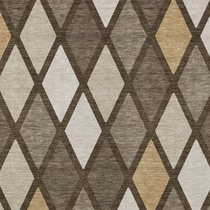 Homeroots 3' Stylish Artichoke Green Beige Ivory Geometric Washable Area Rug For Indoor And Outdoor Use 8' X 10' Polyester 592296