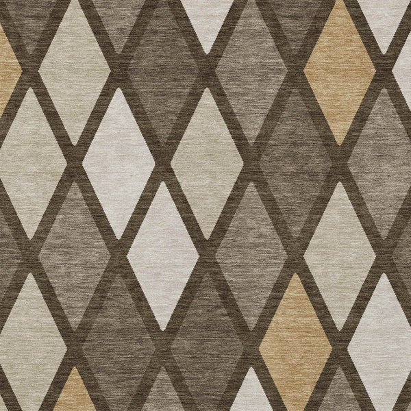 Homeroots 3' Stylish Artichoke Green Beige Ivory Geometric Washable Area Rug For Indoor And Outdoor Use 8' X 10' Polyester 592296