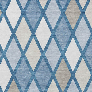 Homeroots 3' Stylish Artichoke Green Beige Ivory Geometric Washable Area Rug For Indoor And Outdoor Use 8' X 10' Polyester 592302