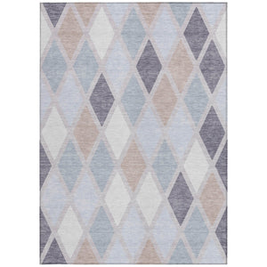 Homeroots 3' Stylish Artichoke Green Beige Ivory Geometric Washable Area Rug For Indoor And Outdoor Use 3' X 5' Polyester 592311