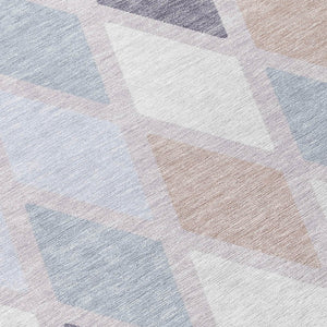 Homeroots 3' Stylish Artichoke Green Beige Ivory Geometric Washable Area Rug For Indoor And Outdoor Use 8' Round Polyester 592313