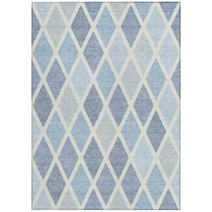 Homeroots 3' Stylish Artichoke Green Beige Ivory Geometric Washable Area Rug For Indoor And Outdoor Use 5' X 8' Polyester 592336
