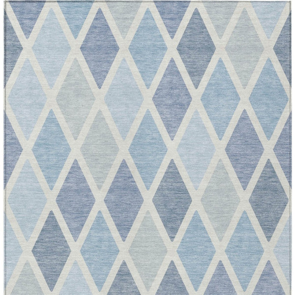 Homeroots 3' Stylish Artichoke Green Beige Ivory Geometric Washable Area Rug For Indoor And Outdoor Use 9' X 12' Polyester 592339