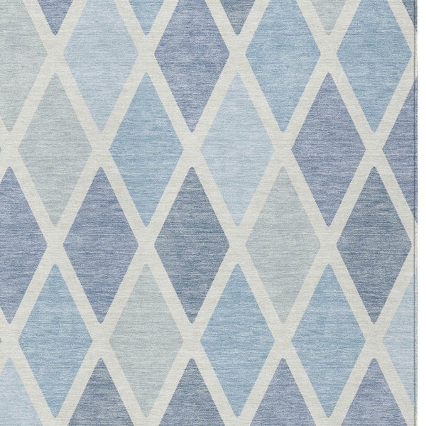 Homeroots 3' Stylish Artichoke Green Beige Ivory Geometric Washable Area Rug For Indoor And Outdoor Use 9' X 12' Polyester 592339