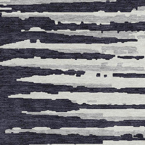 Homeroots 3' Artichoke Green And Ivory Striped Washable Area Rug For Indoor And Outdoor Spaces, Durable Design 8' Round Polyester 592361