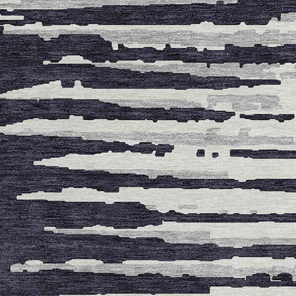 Homeroots 3' Artichoke Green And Ivory Striped Washable Area Rug For Indoor And Outdoor Spaces, Durable Design 8' Round Polyester 592361