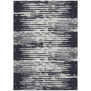 Homeroots 3' Artichoke Green And Ivory Striped Washable Area Rug For Indoor And Outdoor Spaces, Durable Design 8' X 10' Polyester 592362