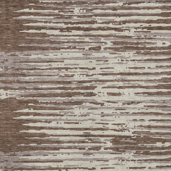 Homeroots 3' Artichoke Green And Ivory Striped Washable Area Rug For Indoor And Outdoor Spaces, Durable Design 8' X 10' Polyester 592368