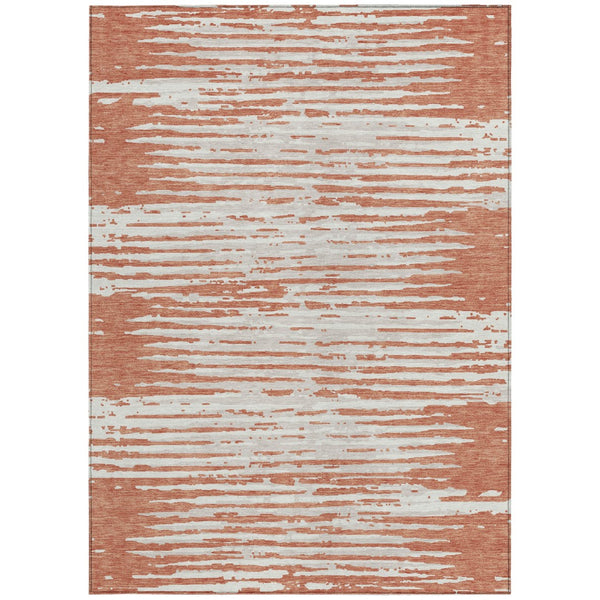 Homeroots 3' Artichoke Green And Ivory Striped Washable Area Rug For Indoor And Outdoor Spaces, Durable Design 3' X 5' Polyester 592371