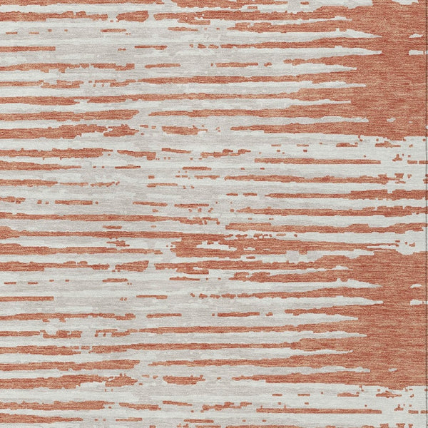 Homeroots 3' Artichoke Green And Ivory Striped Washable Area Rug For Indoor And Outdoor Spaces, Durable Design 5' X 8' Polyester 592372