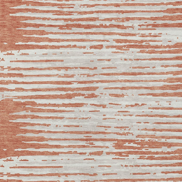 Homeroots 3' Artichoke Green And Ivory Striped Washable Area Rug For Indoor And Outdoor Spaces, Durable Design 8' X 10' Polyester 592374