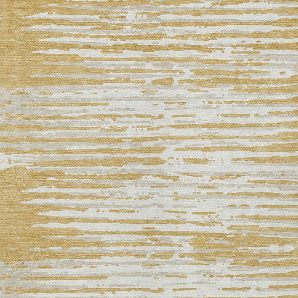 Homeroots 3' Artichoke Green And Ivory Striped Washable Area Rug For Indoor And Outdoor Spaces, Durable Design 3' X 5' Polyester 592383