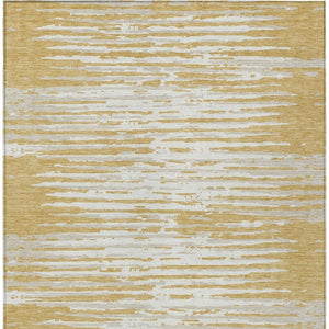 Homeroots 3' Artichoke Green And Ivory Striped Washable Area Rug For Indoor And Outdoor Spaces, Durable Design 8' X 10' Polyester 592386