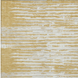 Homeroots 3' Artichoke Green And Ivory Striped Washable Area Rug For Indoor And Outdoor Spaces, Durable Design 8' X 10' Polyester 592386