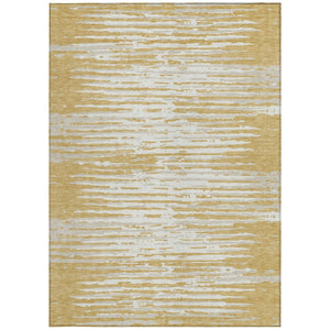 Homeroots 3' Artichoke Green And Ivory Striped Washable Area Rug For Indoor And Outdoor Spaces, Durable Design 10' X 14' Polyester 592388