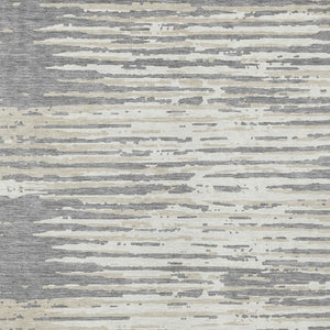 Homeroots 3' Artichoke Green And Ivory Striped Washable Area Rug For Indoor And Outdoor Spaces, Durable Design 9' X 12' Polyester 592393