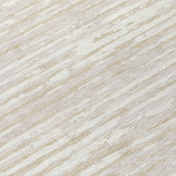 Homeroots 3' Artichoke Green And Ivory Striped Washable Area Rug For Indoor And Outdoor Spaces, Durable Design 8' Round Polyester 592397