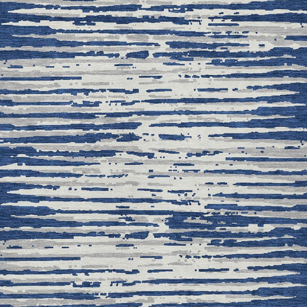 Homeroots 3' Artichoke Green And Ivory Striped Washable Area Rug For Indoor And Outdoor Spaces, Durable Design 3' X 5' Polyester 592401