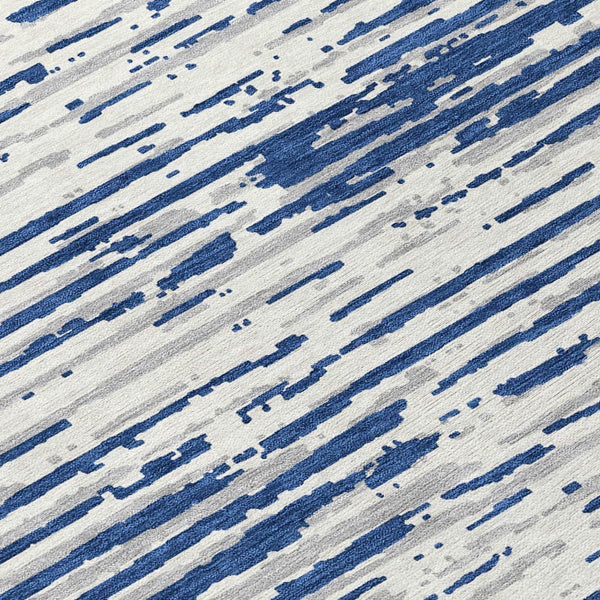 Homeroots 3' Artichoke Green And Ivory Striped Washable Area Rug For Indoor And Outdoor Spaces, Durable Design 8' Round Polyester 592403