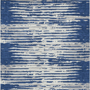 Homeroots 3' Artichoke Green And Ivory Striped Washable Area Rug For Indoor And Outdoor Spaces, Durable Design 8' X 10' Polyester 592404